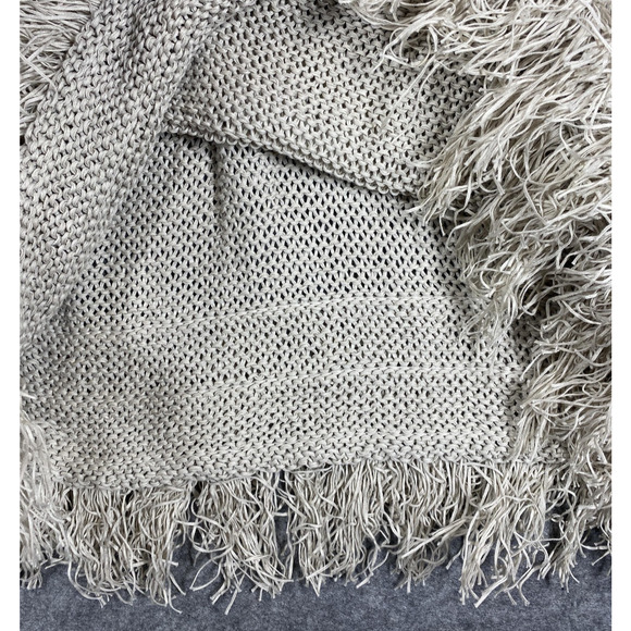Brunello Cucinelli Sweater Womens Large Beige Cotton Knit Fringe Made in Italy - Picture 12 of 16